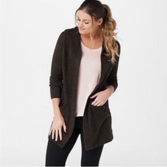 Barefoot Dreams Sweaters - Barefoot Dreams Cozy Chic Hooded Cardigan Size XS/S